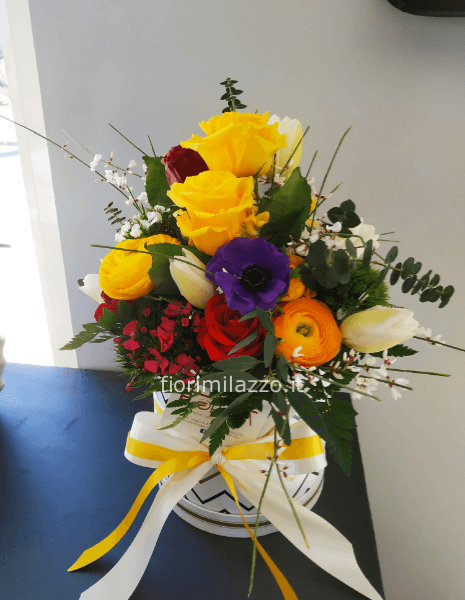 Flower box fiori e colori assortiti